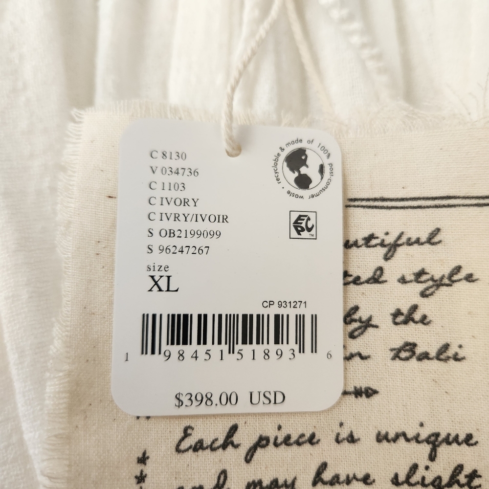 Free People Bali Spring Fling Maxi Dress Ivory Women's Size XL - Picture 11 of 15